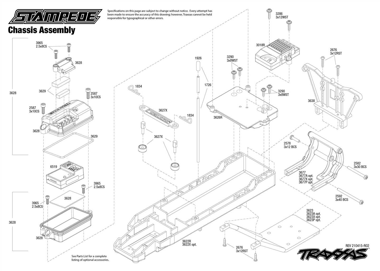 traxxas stampede 2wd parts diagram