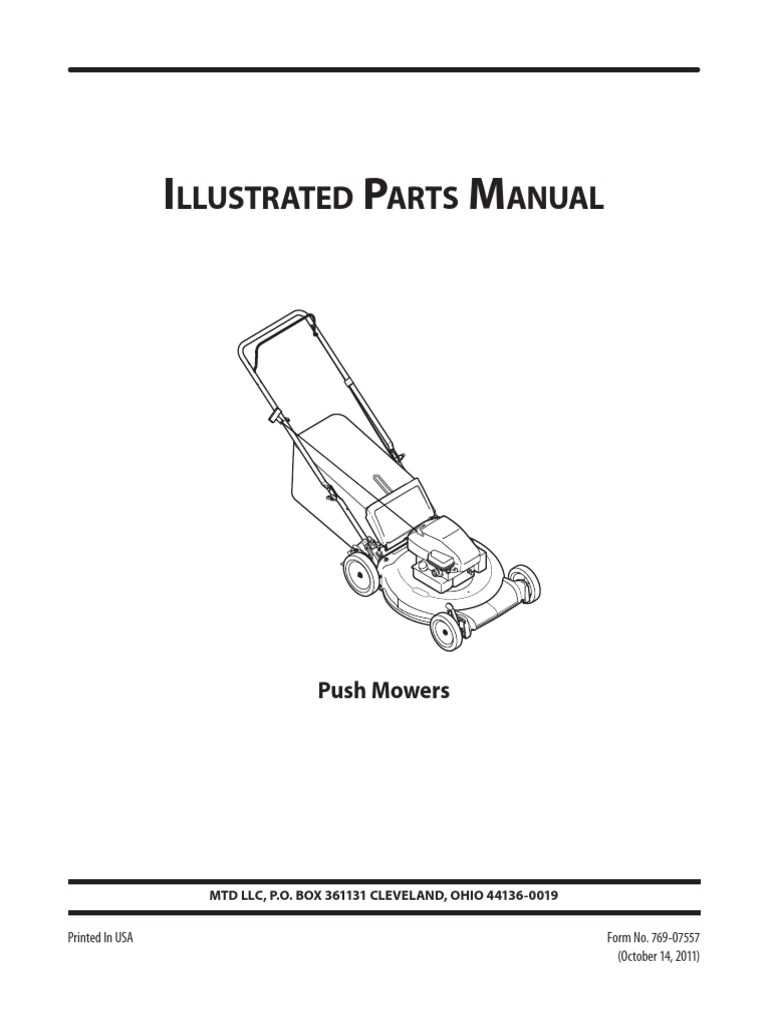 troy bilt push mower parts diagram