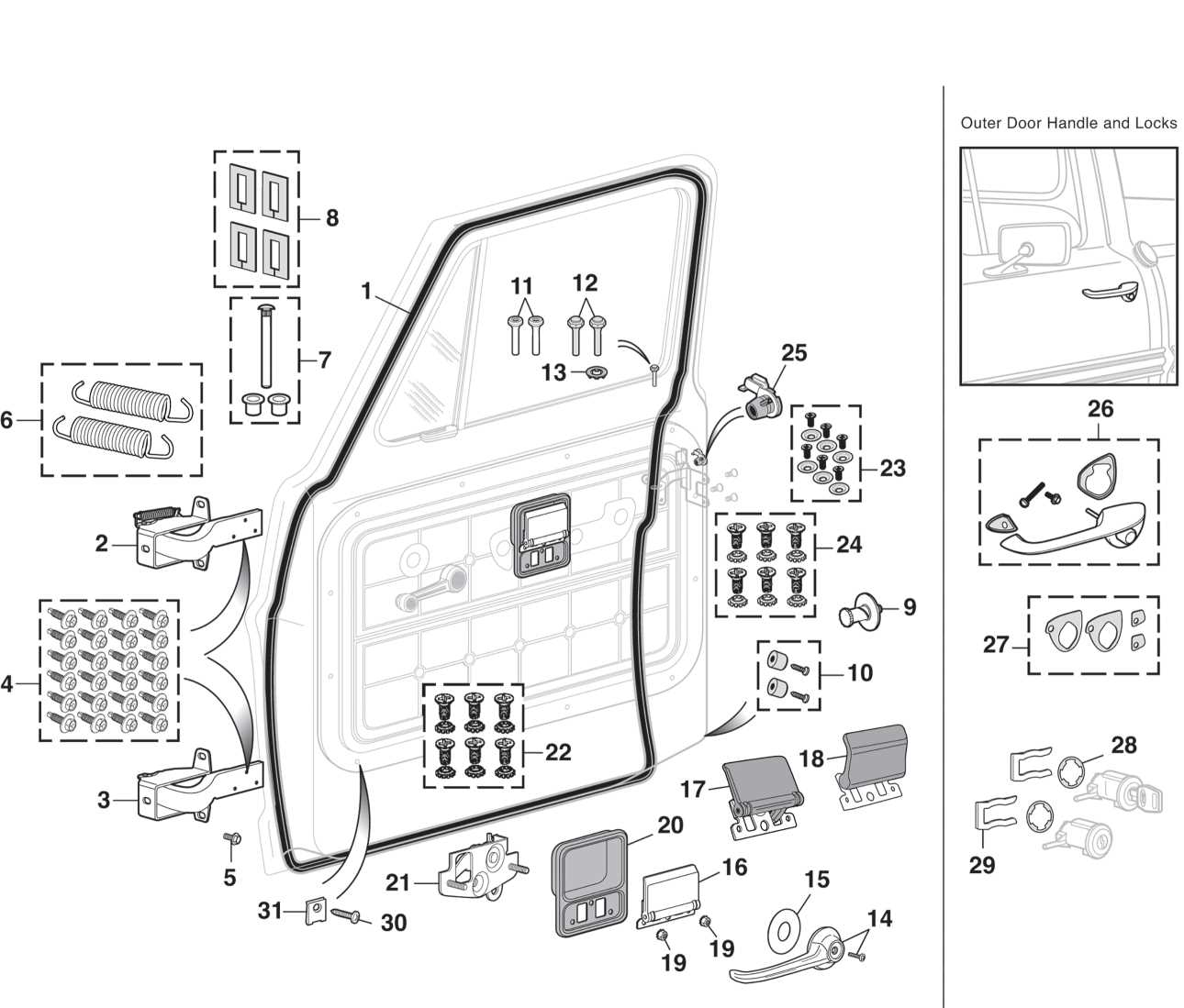 truck door parts diagram