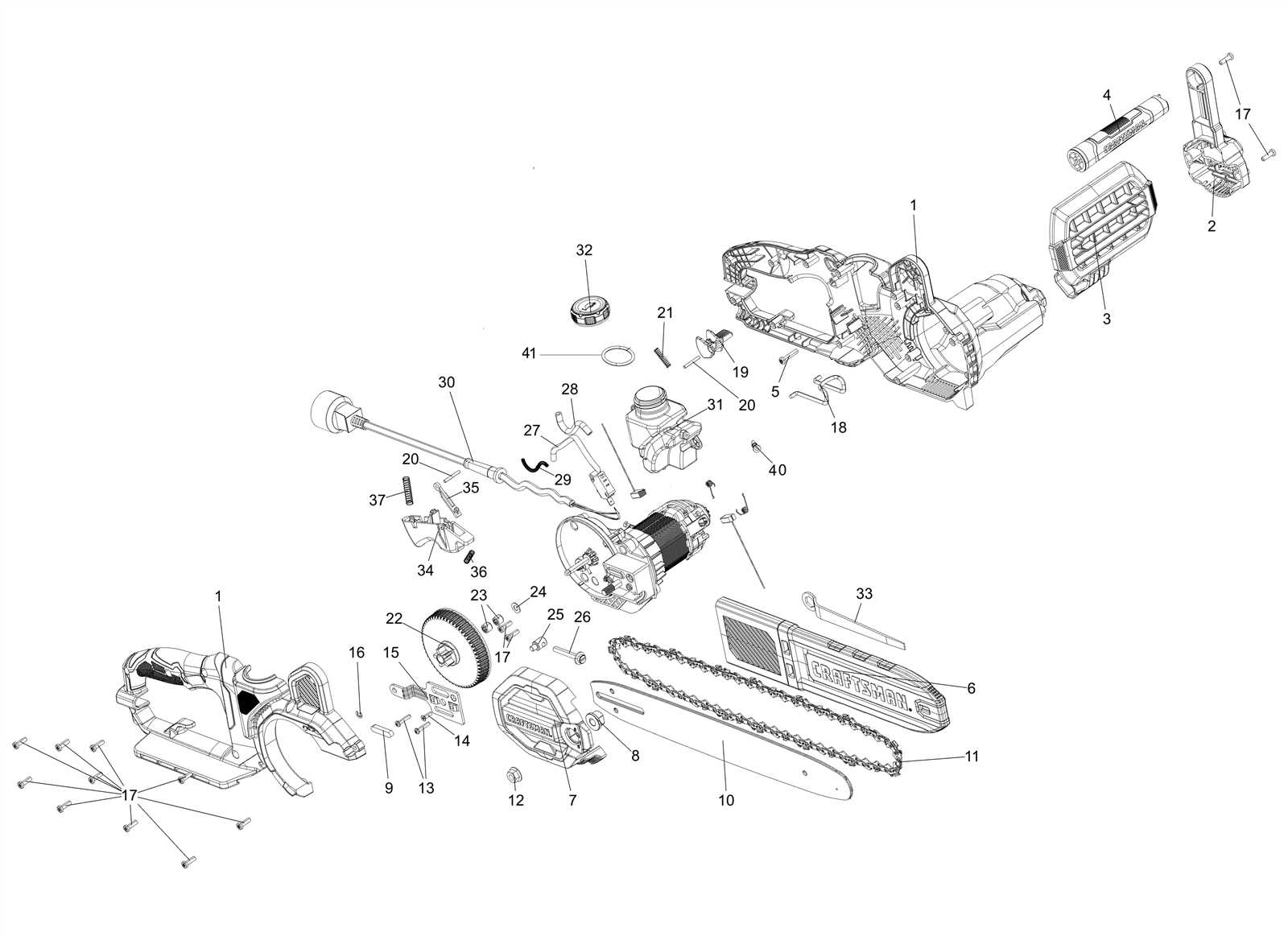 craftsman chainsaw parts diagram