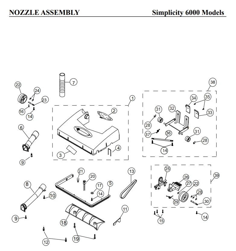 simplicity vacuum parts diagram