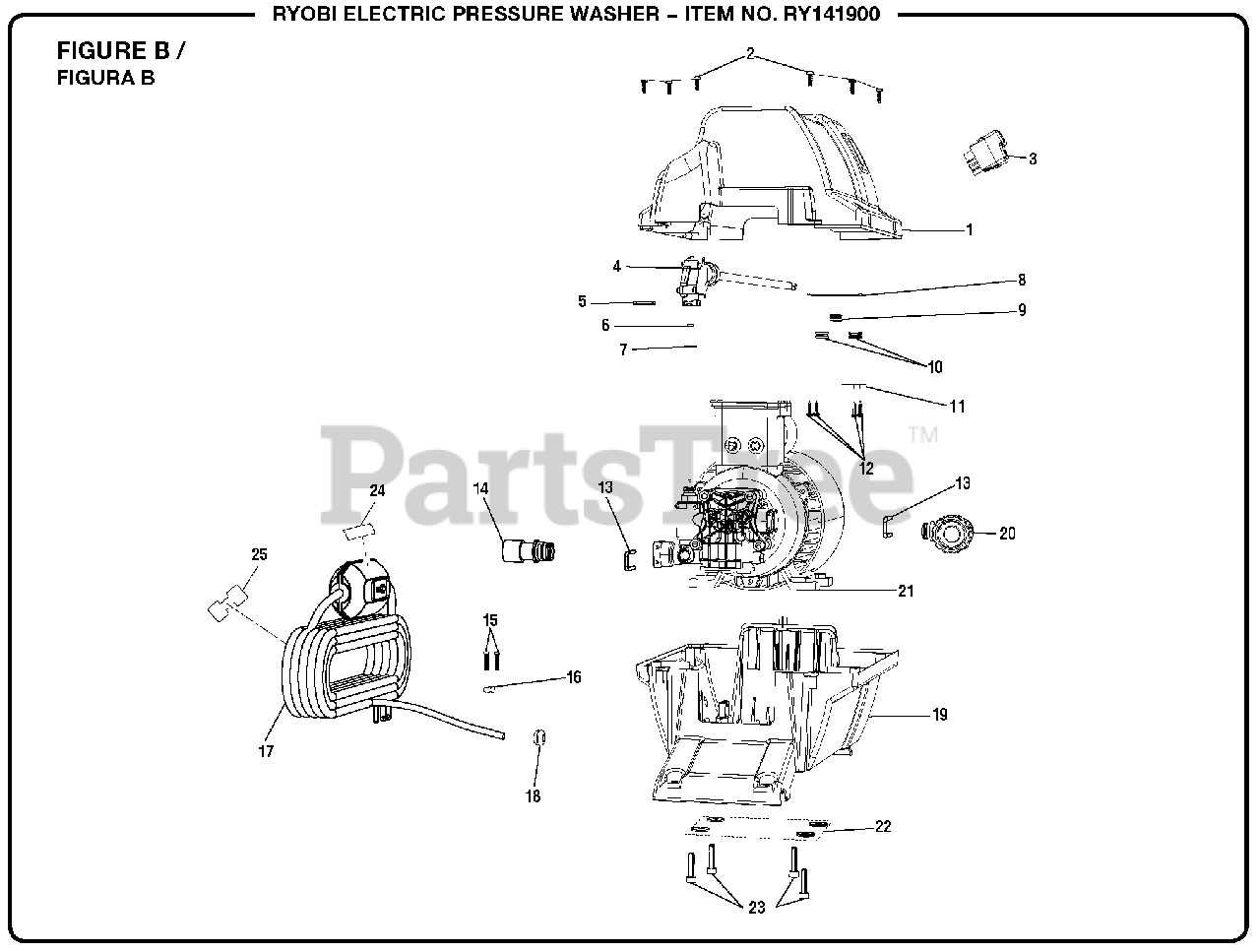 ryobi electric pressure washer parts diagram