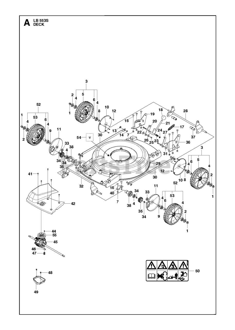 husqvarna mower deck parts diagram