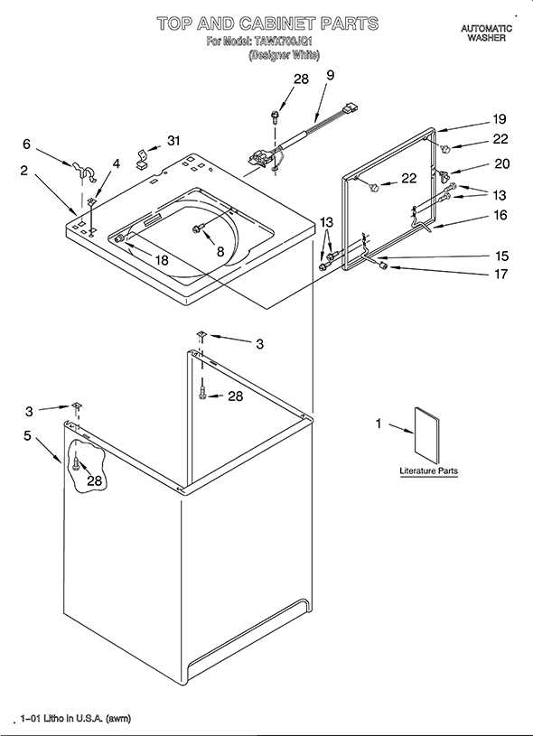 whirlpool estate washer parts diagram