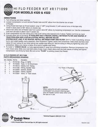 pentair chlorinator parts diagram