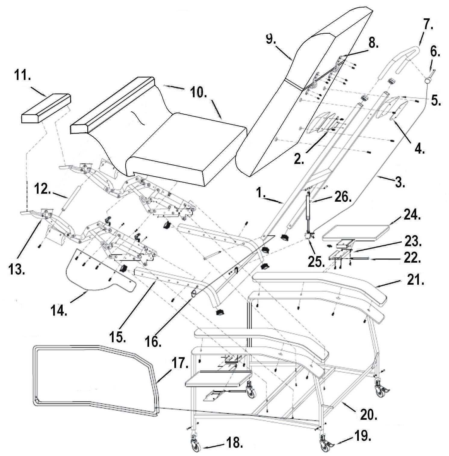 lane recliner parts diagram