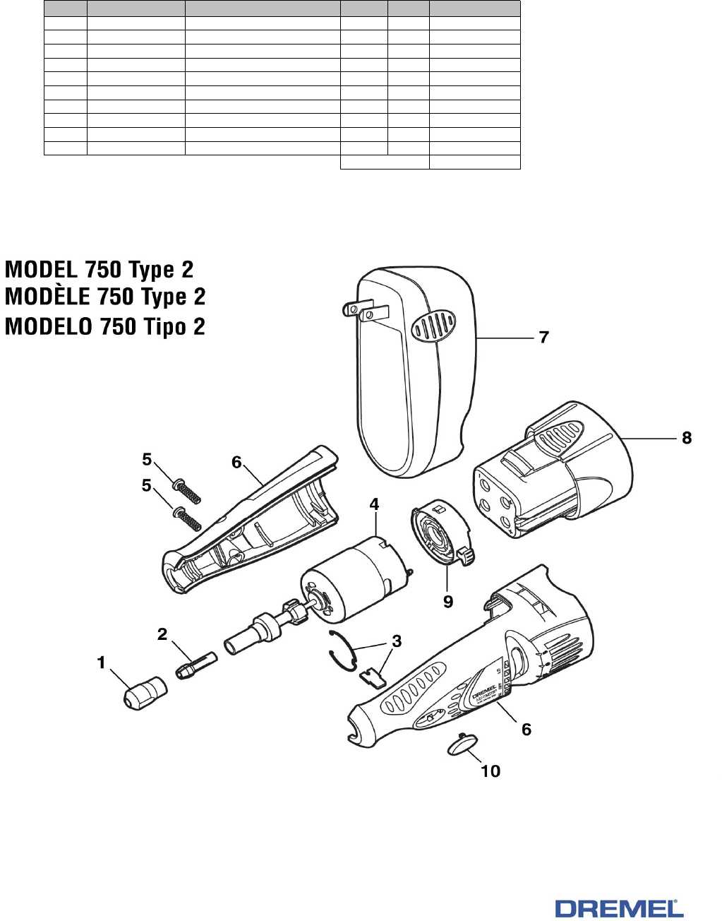 dremel multi max parts diagram