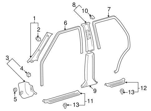 toyota corolla interior parts diagram