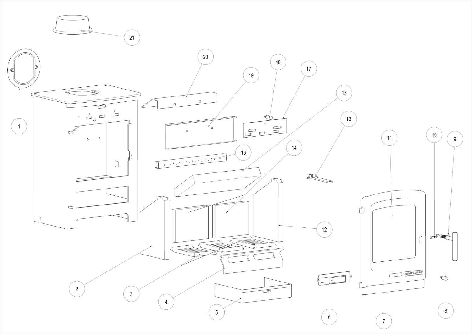 pellet stove parts diagram