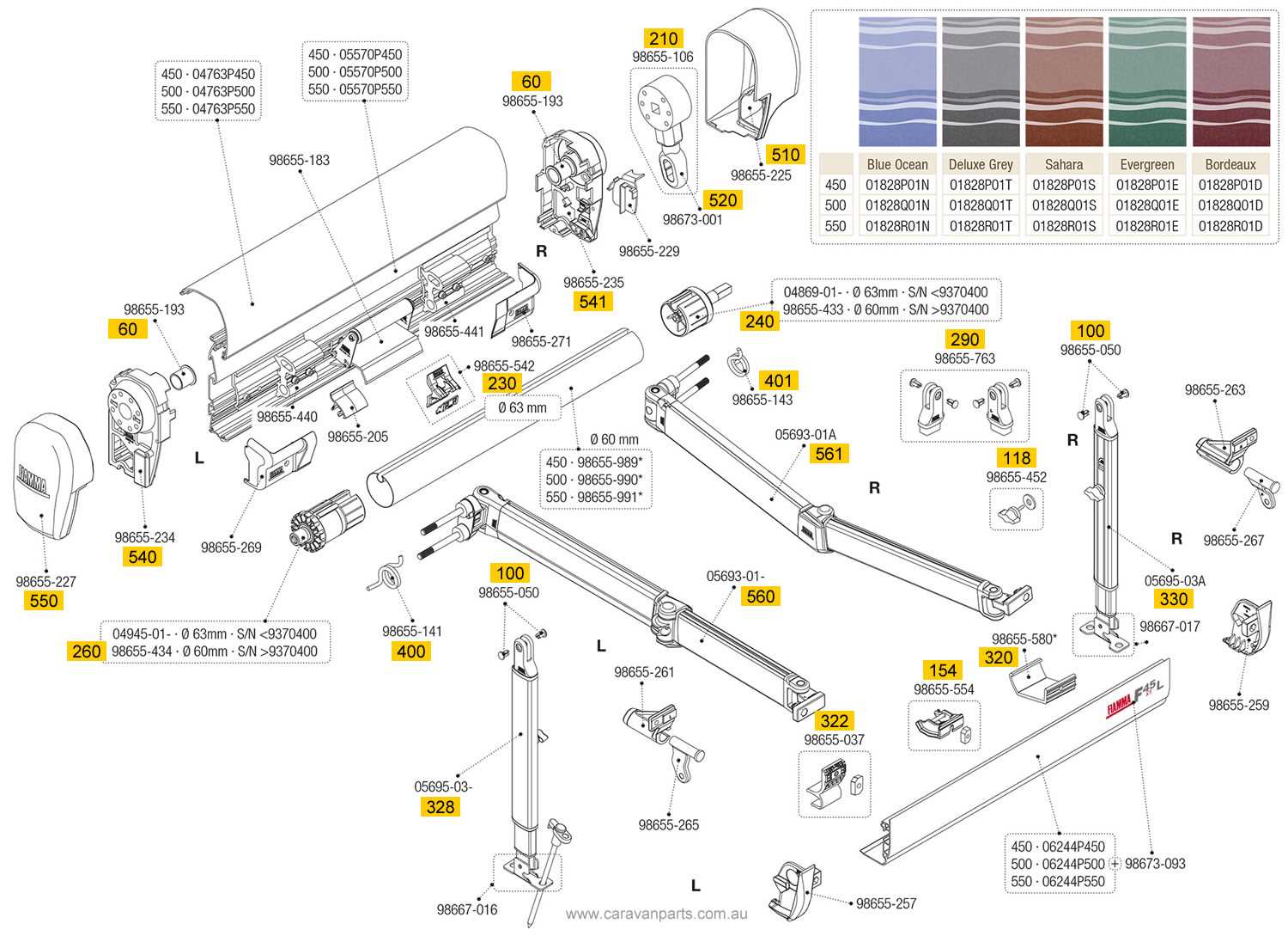 dometic 944 awning parts diagram