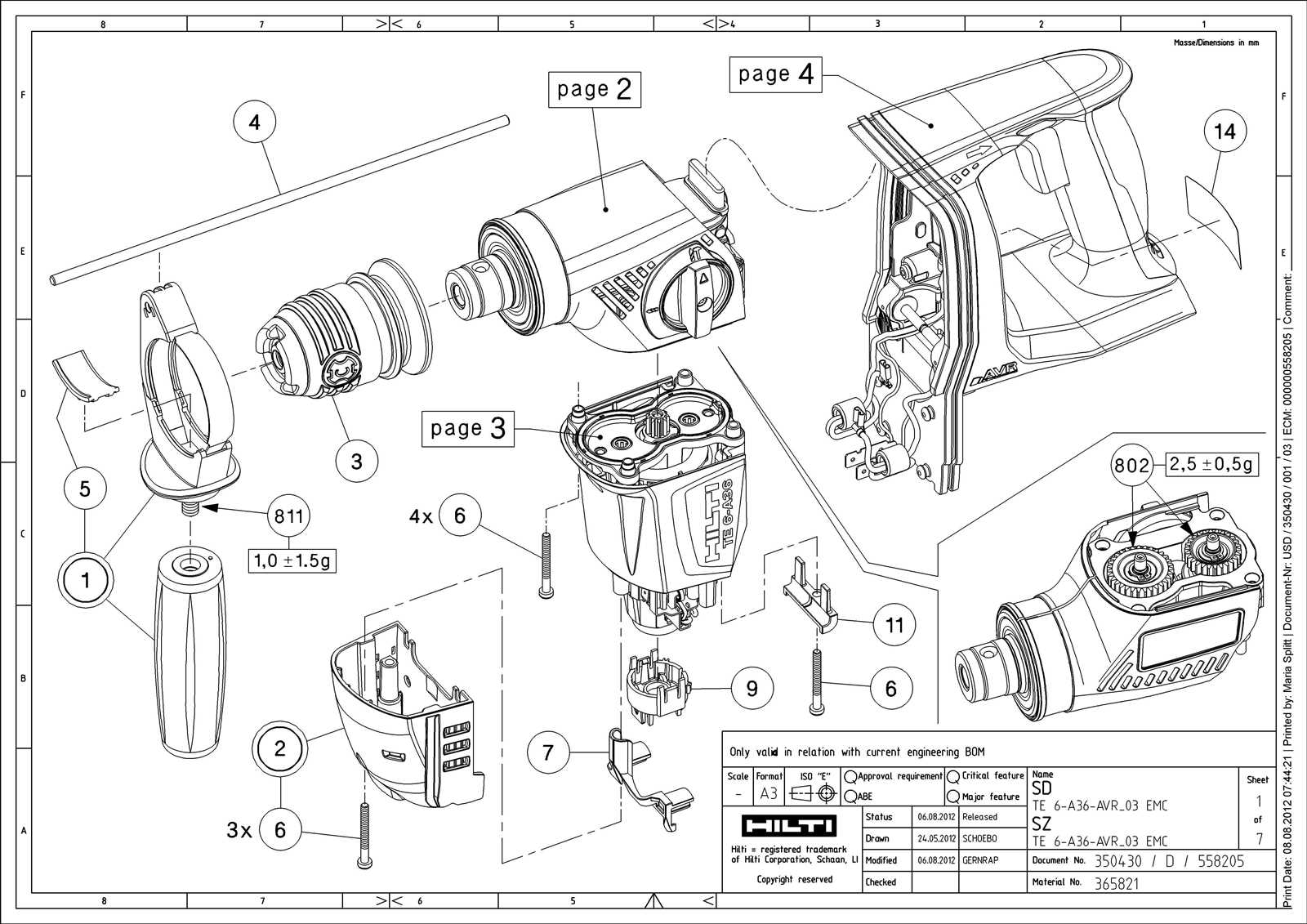 hilti te 40 avr parts diagram