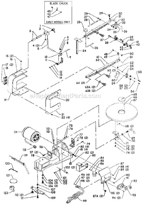 delta scroll saw parts diagram