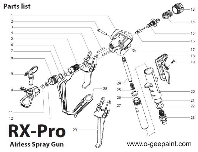 spray gun parts diagram