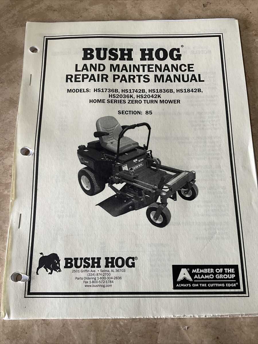 bush hog zero turn mower parts diagram