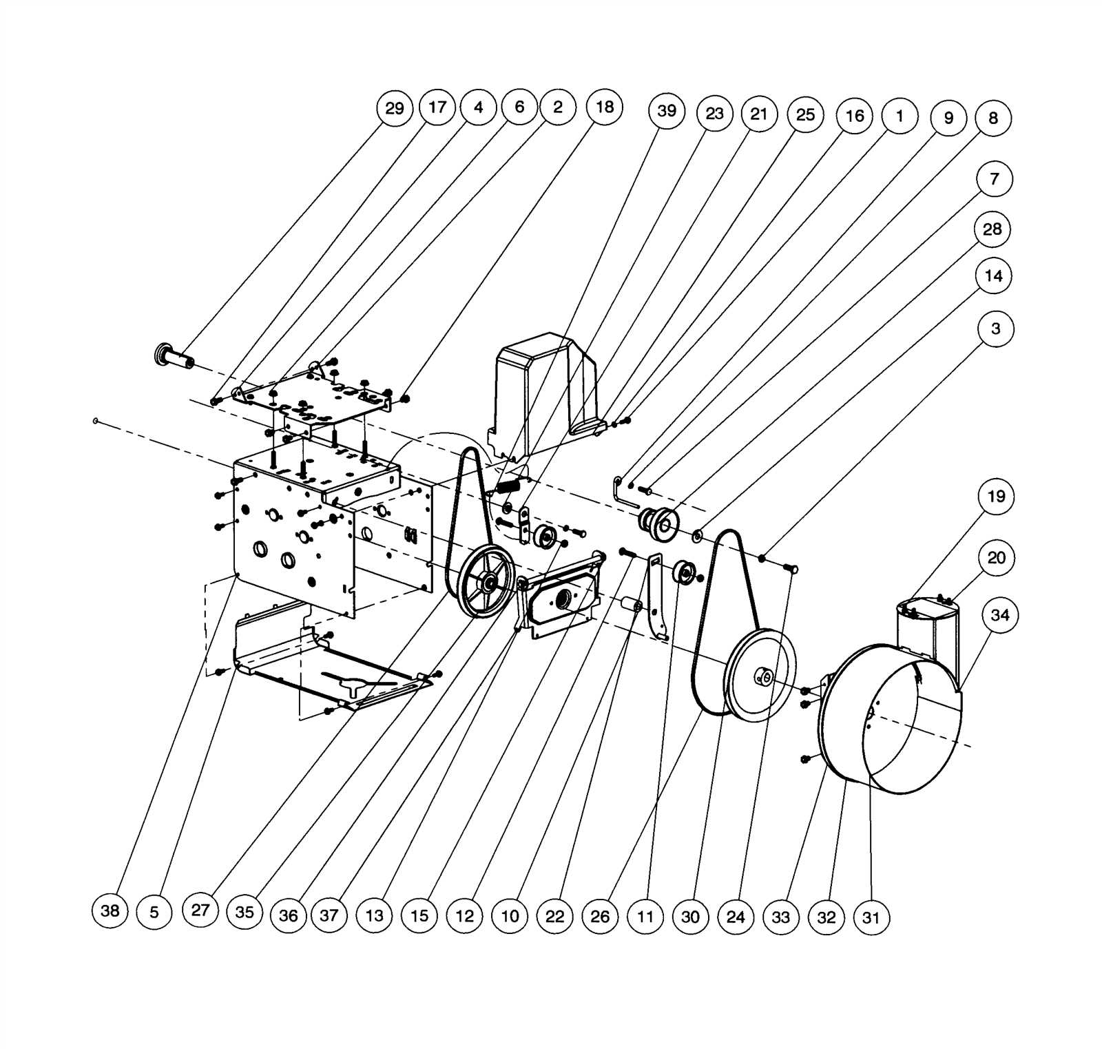 john deere 54 inch snow blower parts diagram