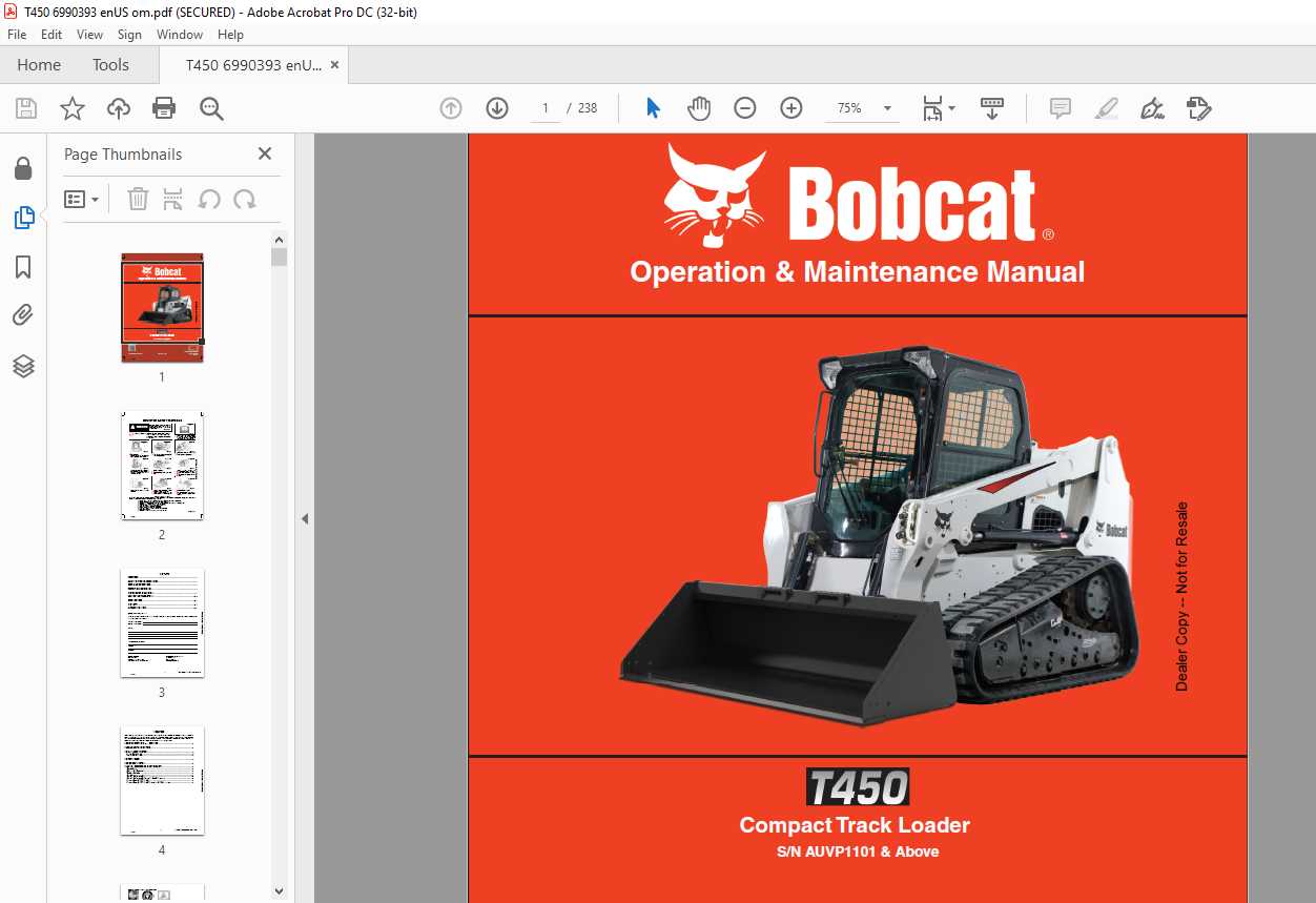 bobcat t450 parts diagram