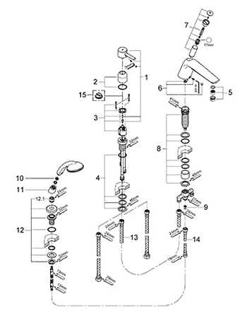 tub faucet parts diagram