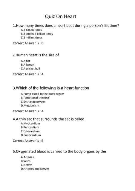 parts of the heart diagram quiz