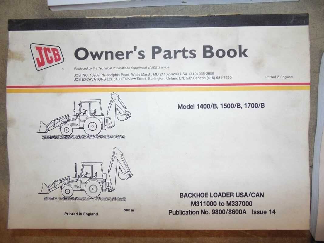 jcb 1400b backhoe parts diagram