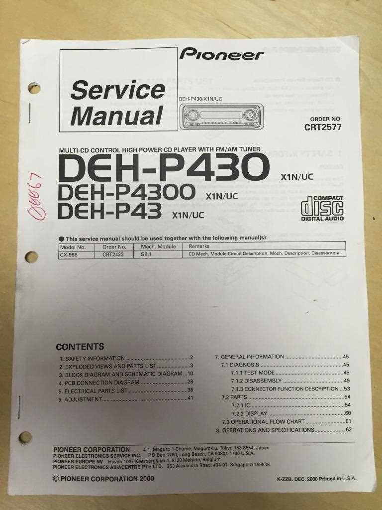 harman p43 parts diagram