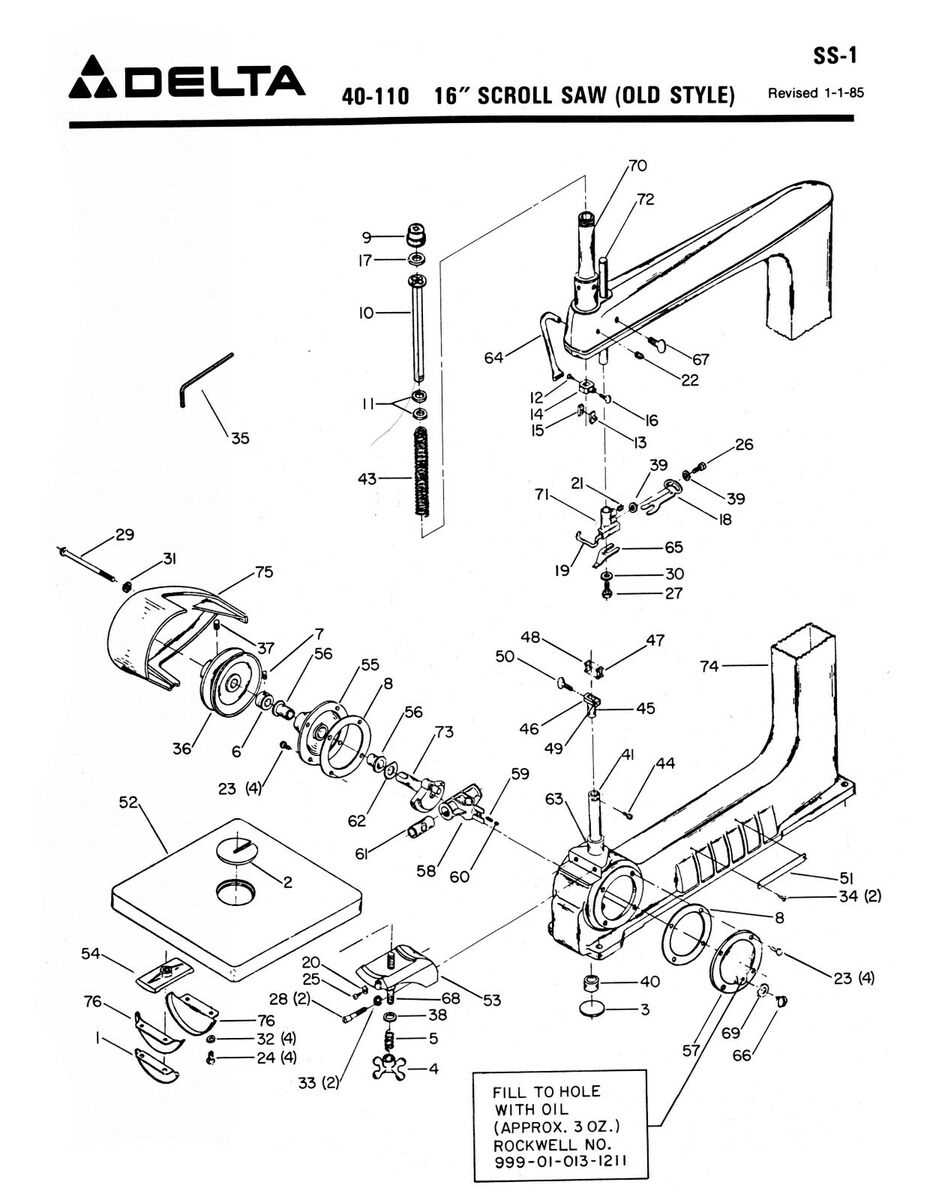 delta scroll saw parts diagram