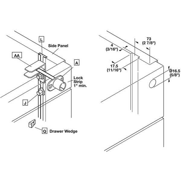 cabinet lock parts diagram