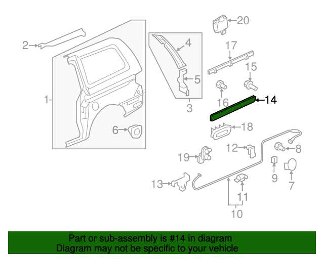 2007 honda odyssey sliding door parts diagram