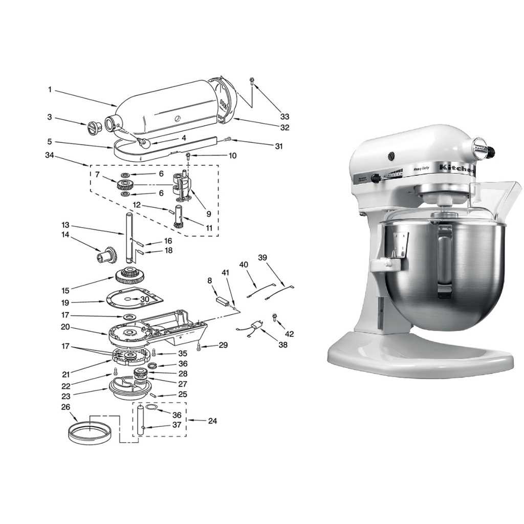 kitchen aid stand mixer parts diagram