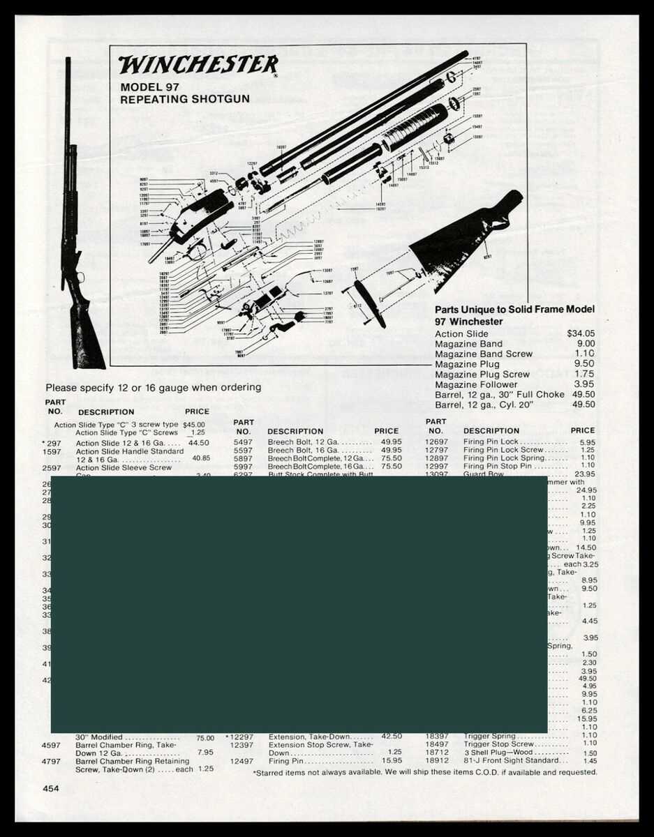 winchester 1897 parts diagram