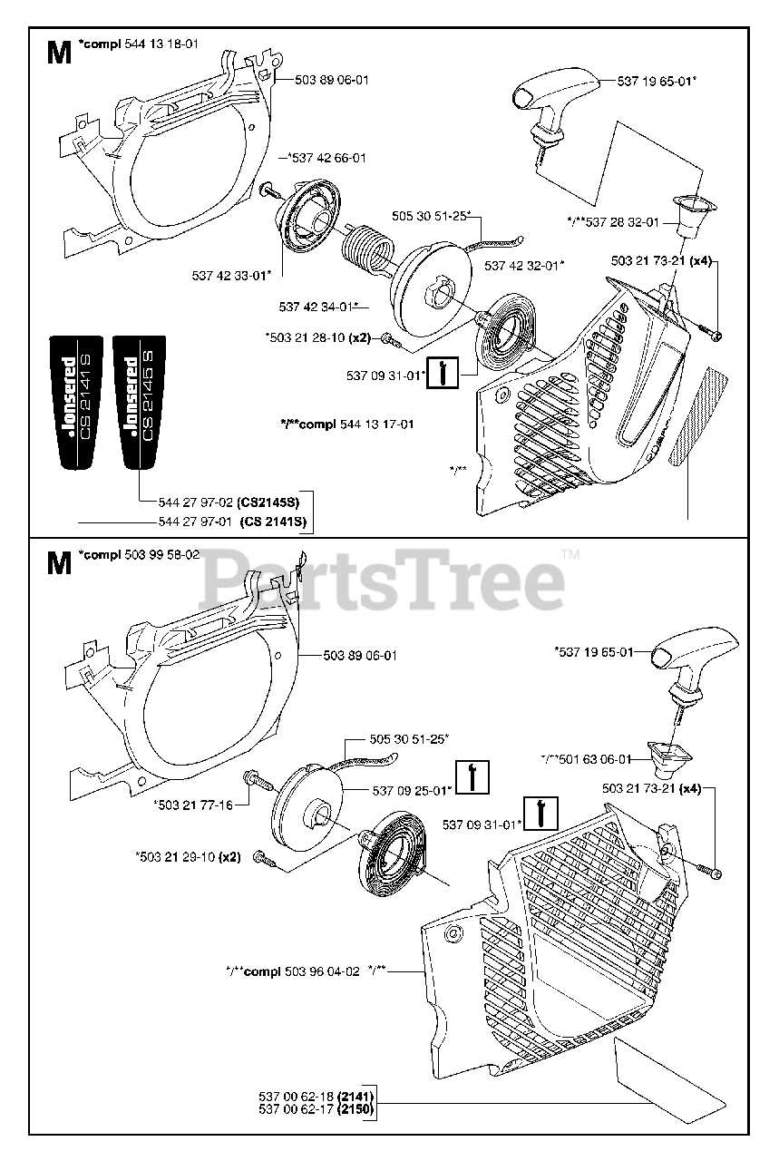 jonsered cs 2150 parts diagram