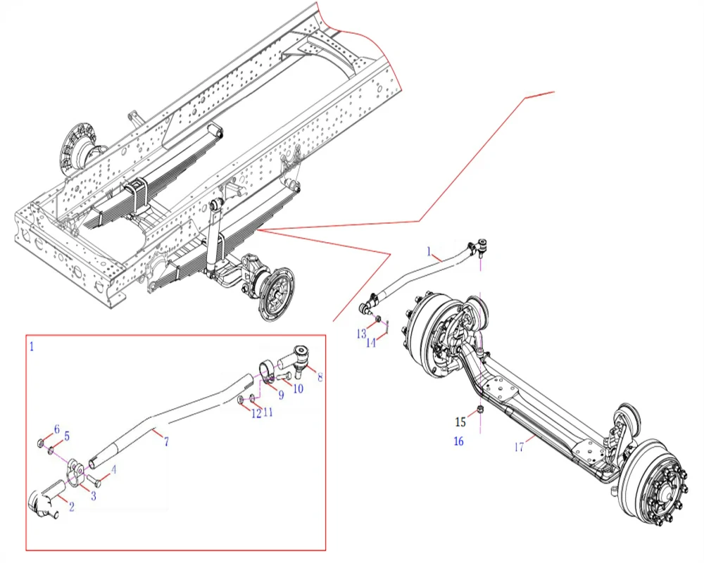 truck axle parts diagram