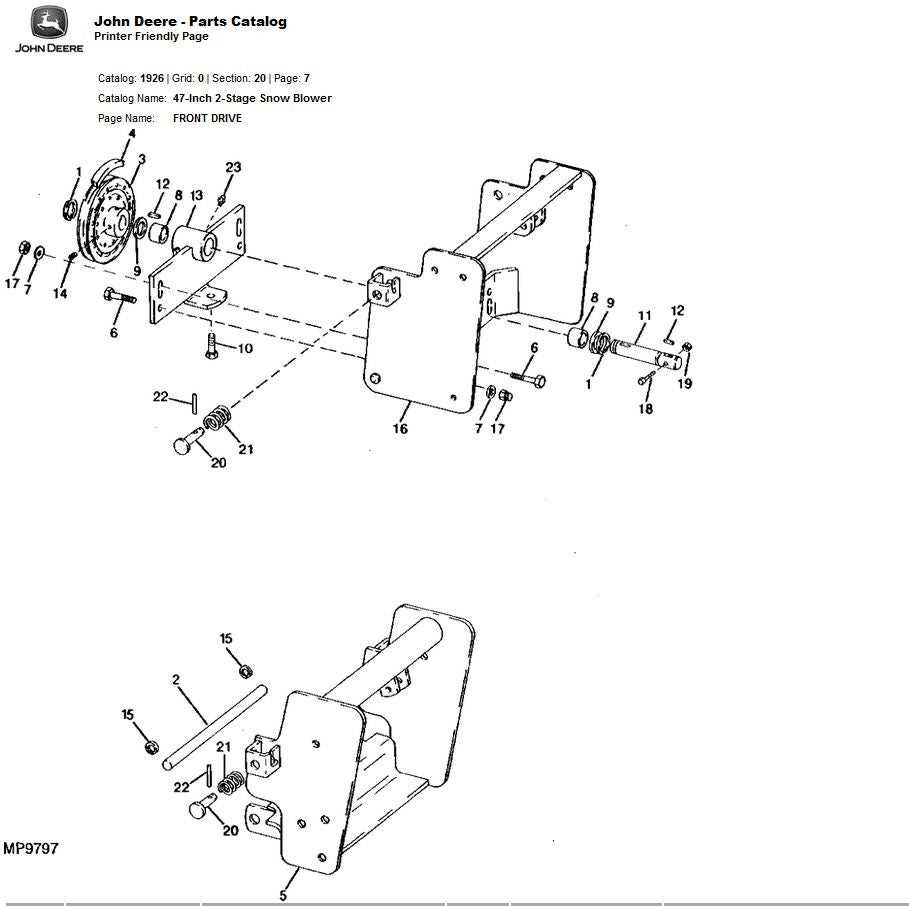 john deere 38 snowblower parts diagram