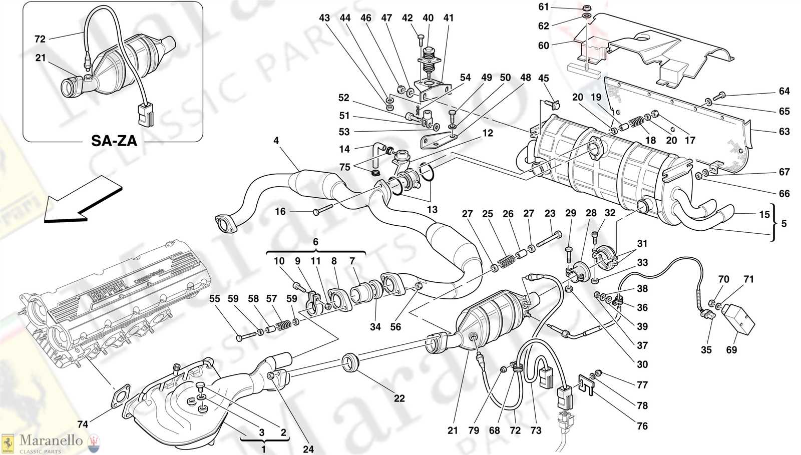 parts of a muffler diagram