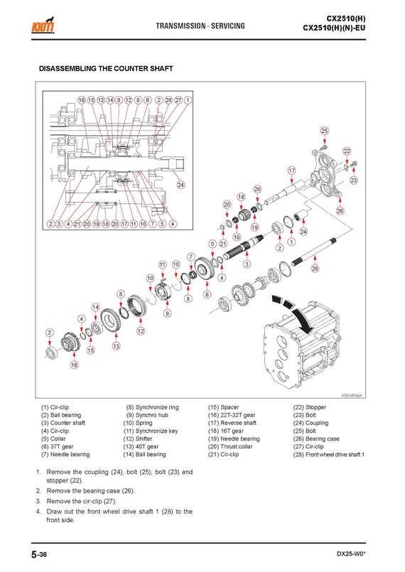 labeled t5 transmission parts diagram