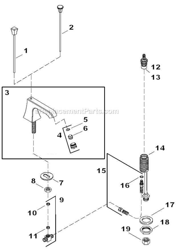 peerless bathroom faucet parts diagram