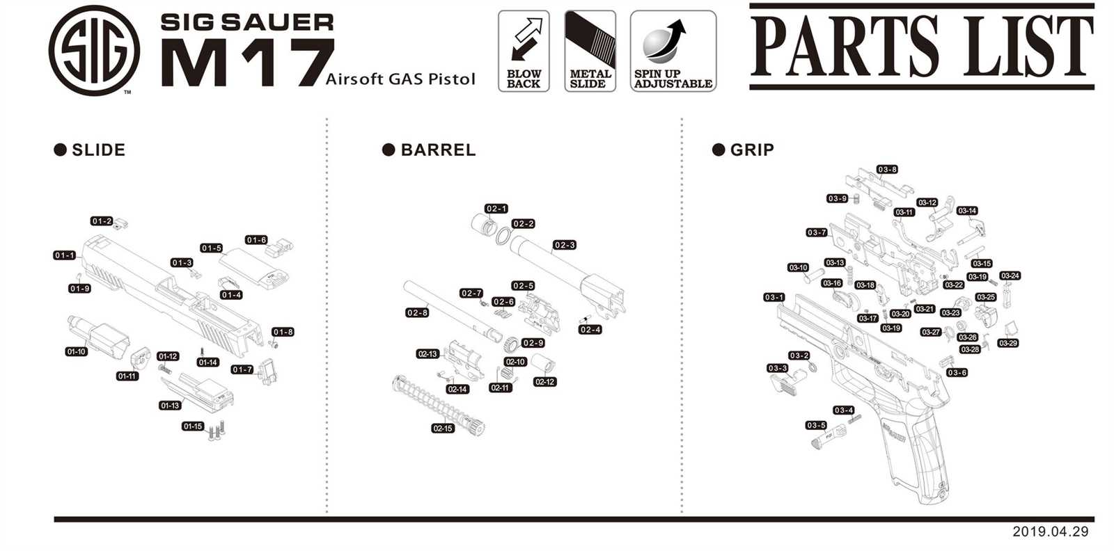 sig sauer p220 parts diagram