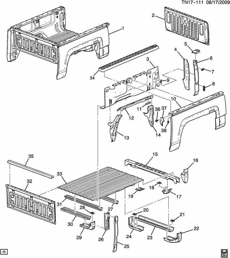 truck bed parts diagram