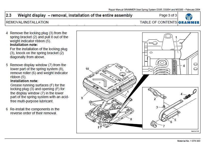 grammer seat parts diagram