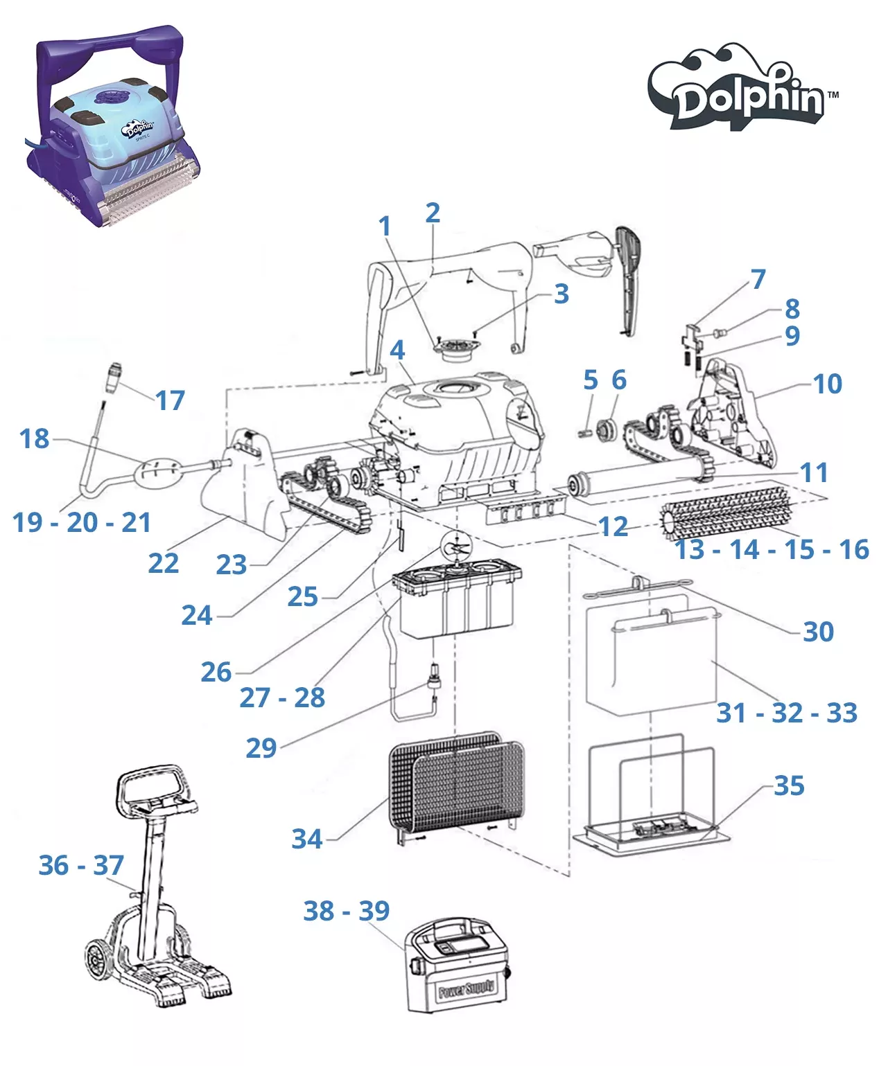 dolphin m400 parts diagram