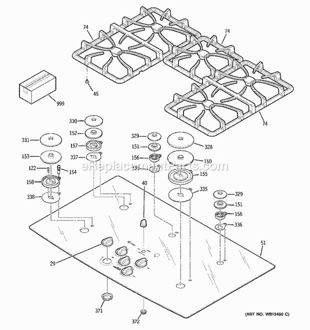 ge gas range parts diagram