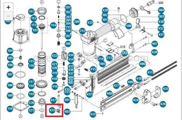 porter cable fn250a parts diagram