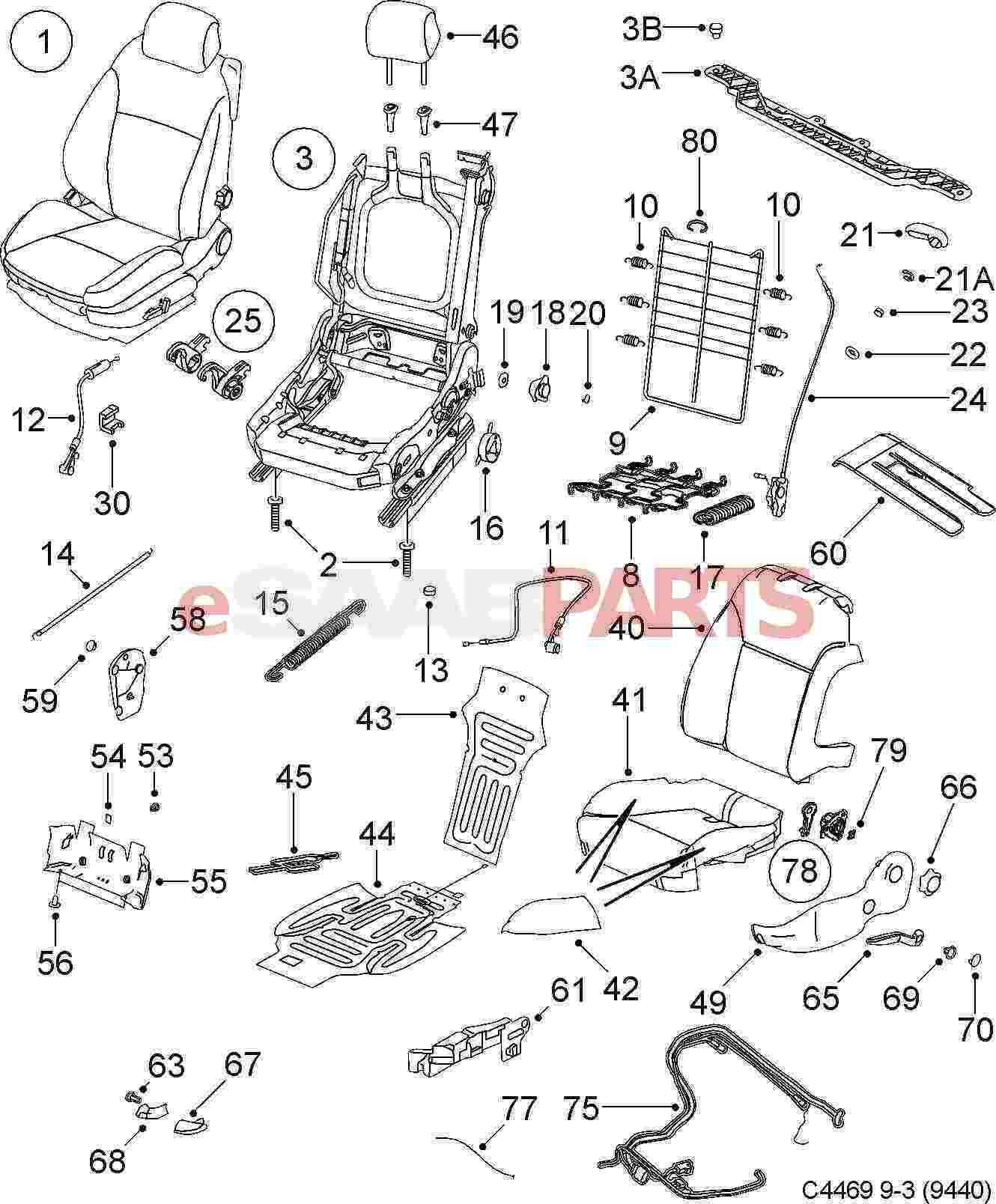 saab 9 3 parts diagram