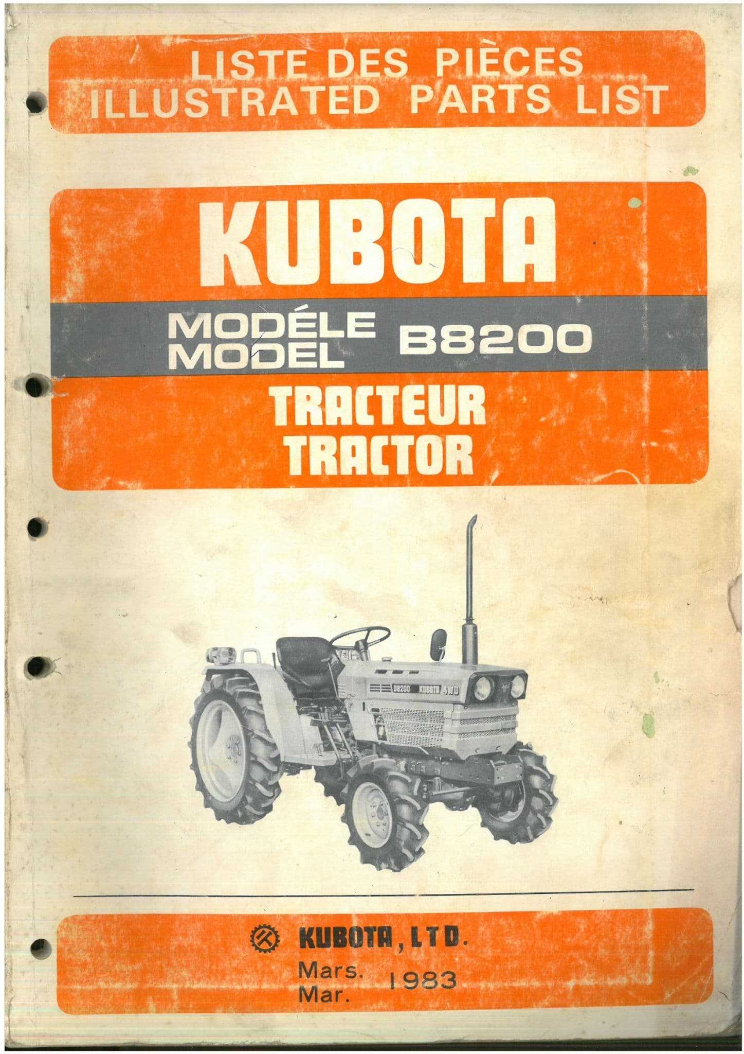 kubota b8200 parts diagram