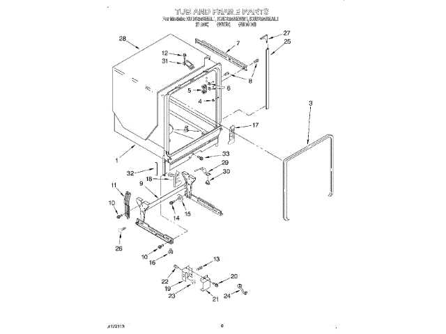 kitchenaid superba dishwasher parts diagram