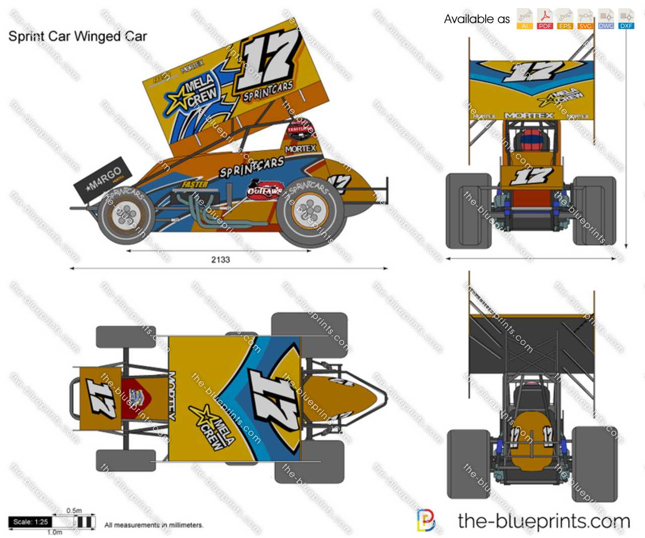 sprint car parts diagram