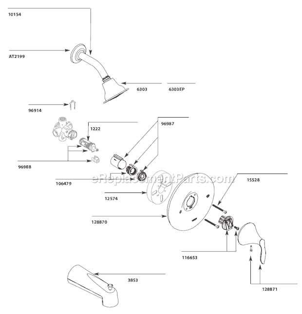 moen tub faucet parts diagram