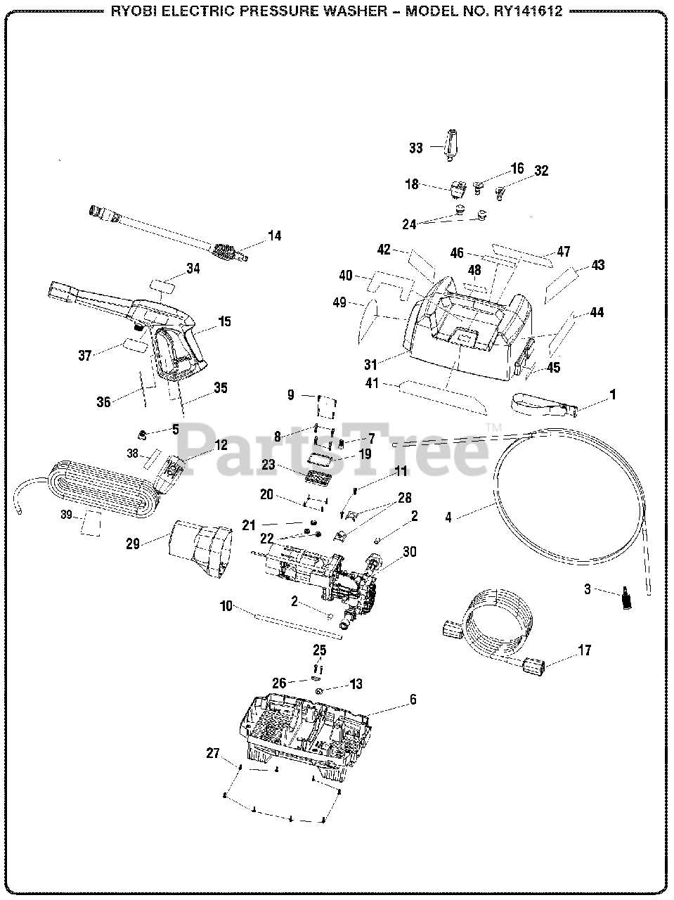 ryobi electric pressure washer parts diagram