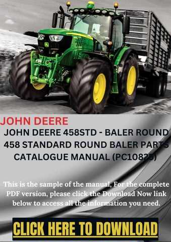 john deere 458 round baler parts diagram