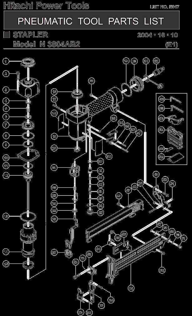 hitachi nail gun parts diagram