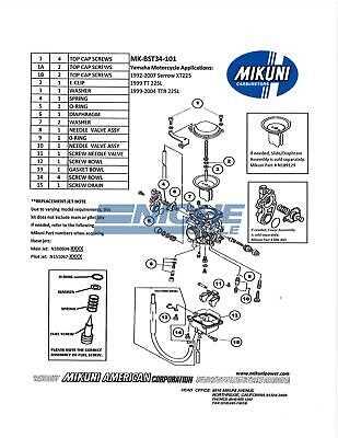 mikuni carburetor parts diagram